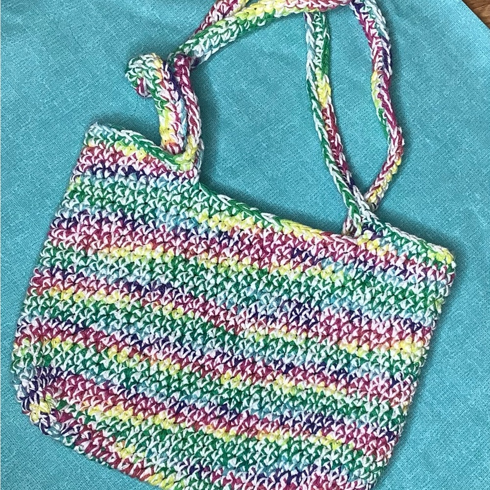 Hand crochet shoulder bag